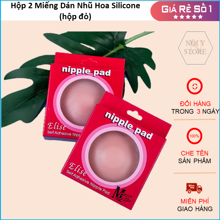 Hộp hai miếng silicon dán đầu ngực, đầu ti- Miếng dán ngực silicon - Hộp dán nhũ hoa đỏ