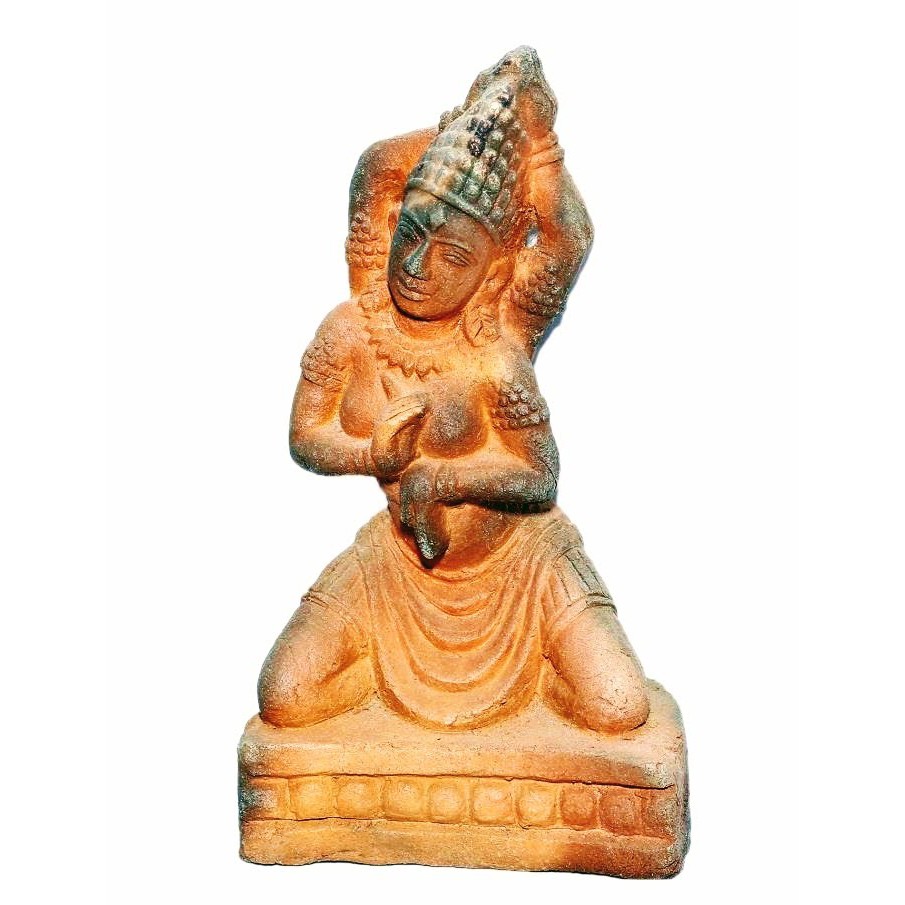 Tượng tiên nữ Apsara gốm Chăm Bàu Trúc, điệu múa Yangnaitri Chămpa