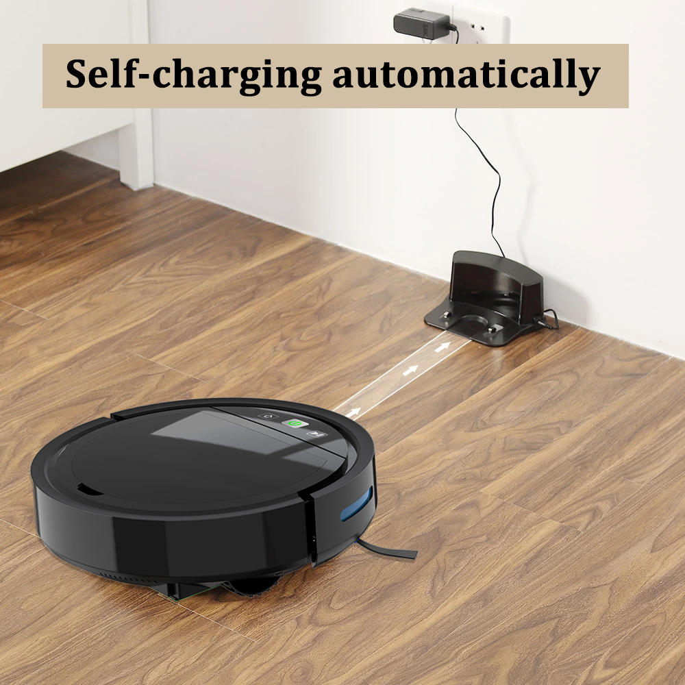 Robot hút bụi thông minh RVC8 - Lực hút 2500Pa, điều khiển từ xa qua ứng dụng Tuya, tương thích với Alexa và Google Assistant