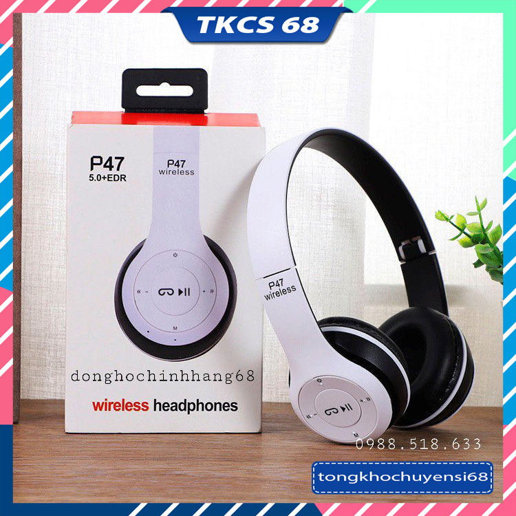 Tai Nghe Chụp Tai P47, Tai Nghe Bluetooth Chụp Tai P47 Bản Nâng Cấp Hoàn Hảo Của Tai Nghe F10 Plus ,Tai Không Dây Có Mic, Có Thẻ Nhớ, Âm Bass Cực Chất
