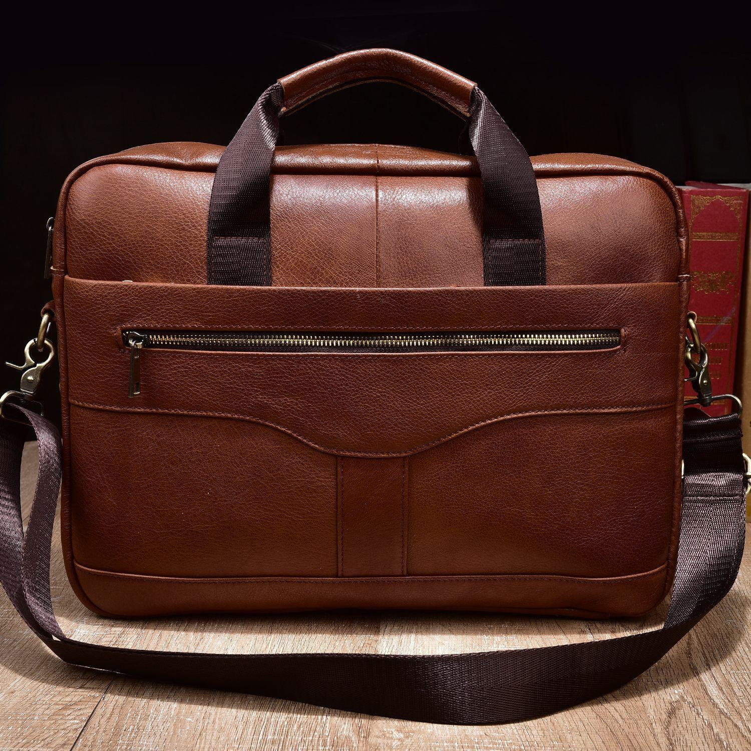 Cặp da văn phòng công sở da bò thật 100% - cặp đựng laptop 14,15 inch, đựng vừa tài liệu A4 - mẫu sang trọng, to rộng, bóng bảy bền đẹp - CD07 thatchatstore