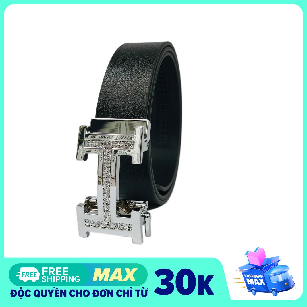 Thắt lưng nam da thật hàng hiệu / Dây lưng nam mặt đính đá, Dây nịt nam siêu đẹp