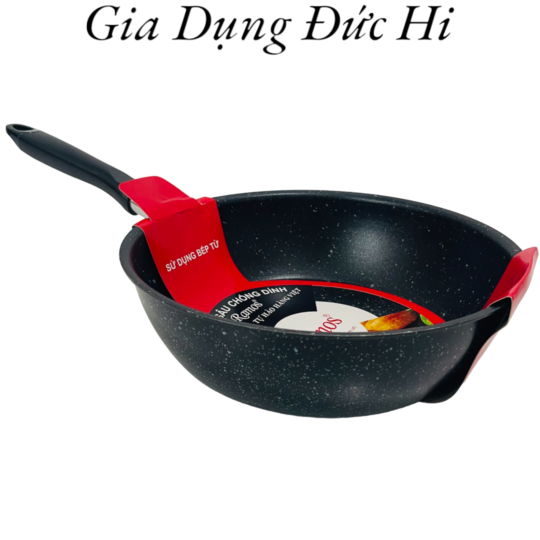Chảo sâu đáy từ vân đá ramos đủ size 22cm 24cm 26cm 28cm