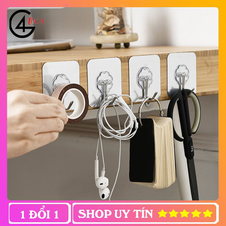 Combo 10 móc hít thần thánh, Móc treo dán tường siêu dính khả năng bám cao