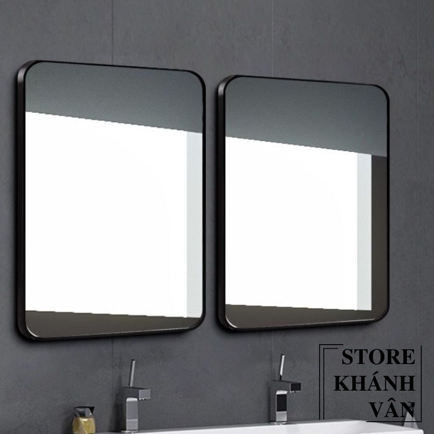 Gương treo tường hình chữ nhật khung kim loại 4560cm, Gương treo tường viền khung kim loại 4560cm - Thiết bị vệ sinh Khánh Vân