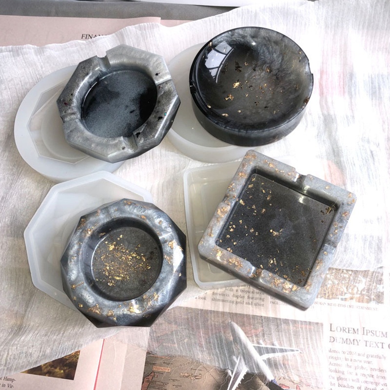 Khuôn silicon làm gạt tàn t.huốc hình tròn - vuông - đa giác - hình thoi đổ resin handmade chuyên nghiệp
