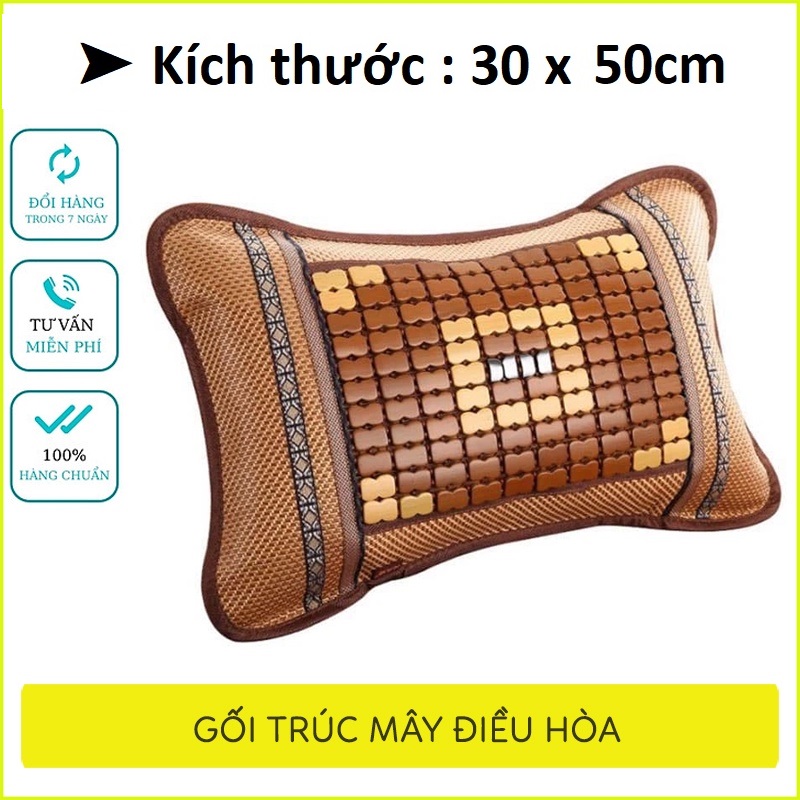 Gối điều hòa gối trúc cao cấp 30x50cm, gối trúc kèm ruột - thoáng khí - mát mẻ - dễ dàng vệ sinh. gối ngủ trúc hạt cao cấp thoáng khí chống nóng - gối trúc - gối mây điều hòa massage