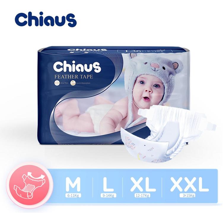 Tã/Bỉm dán cao cấp Chiaus Feather Tape M60 - Gói 60 miếng (Cho Bé Từ 6-11Kg)/ L36 - Gói 36 miếng (Cho Bé Từ 9-14Kg)
