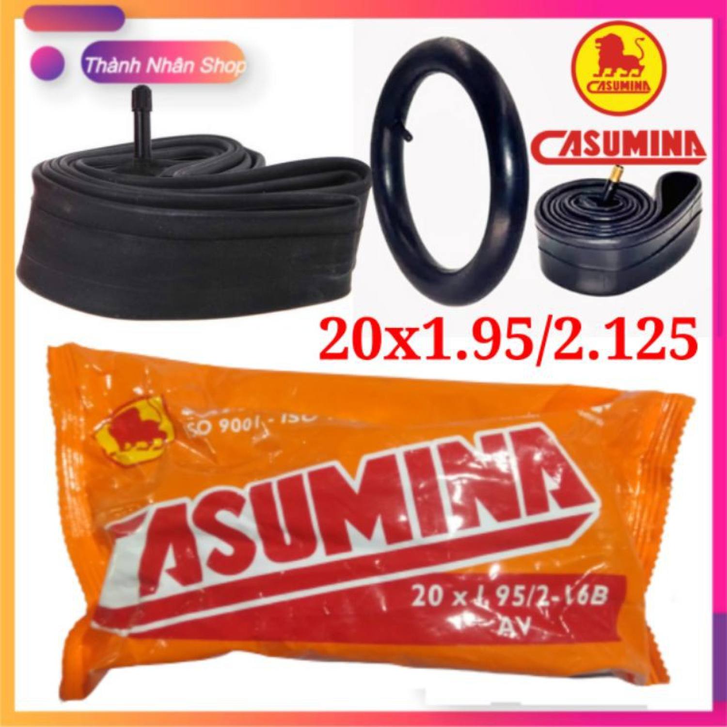 Ruột xe đạp 20x1.95/2.125 chính hãng casumina