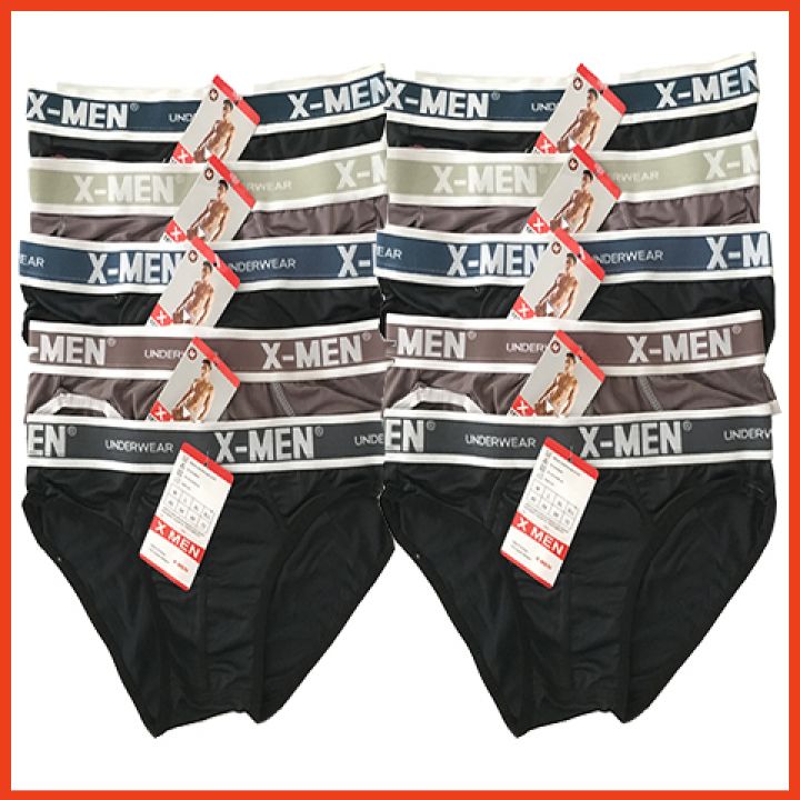 Bộ 10 quần lót nam x.men | quần sịp xì nam đồ lót nam lưng nhỏ vải thun lạnh cao cấp từ 40 - 85kg thoáng mát