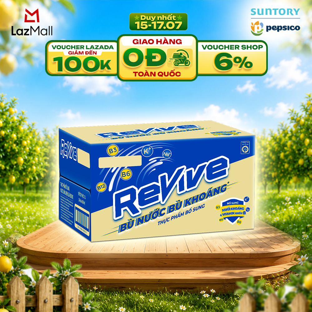 [SALE 15.7] Thùng 24 Chai Nước Điện Giải Thể Thao Revive (500ml/chai)