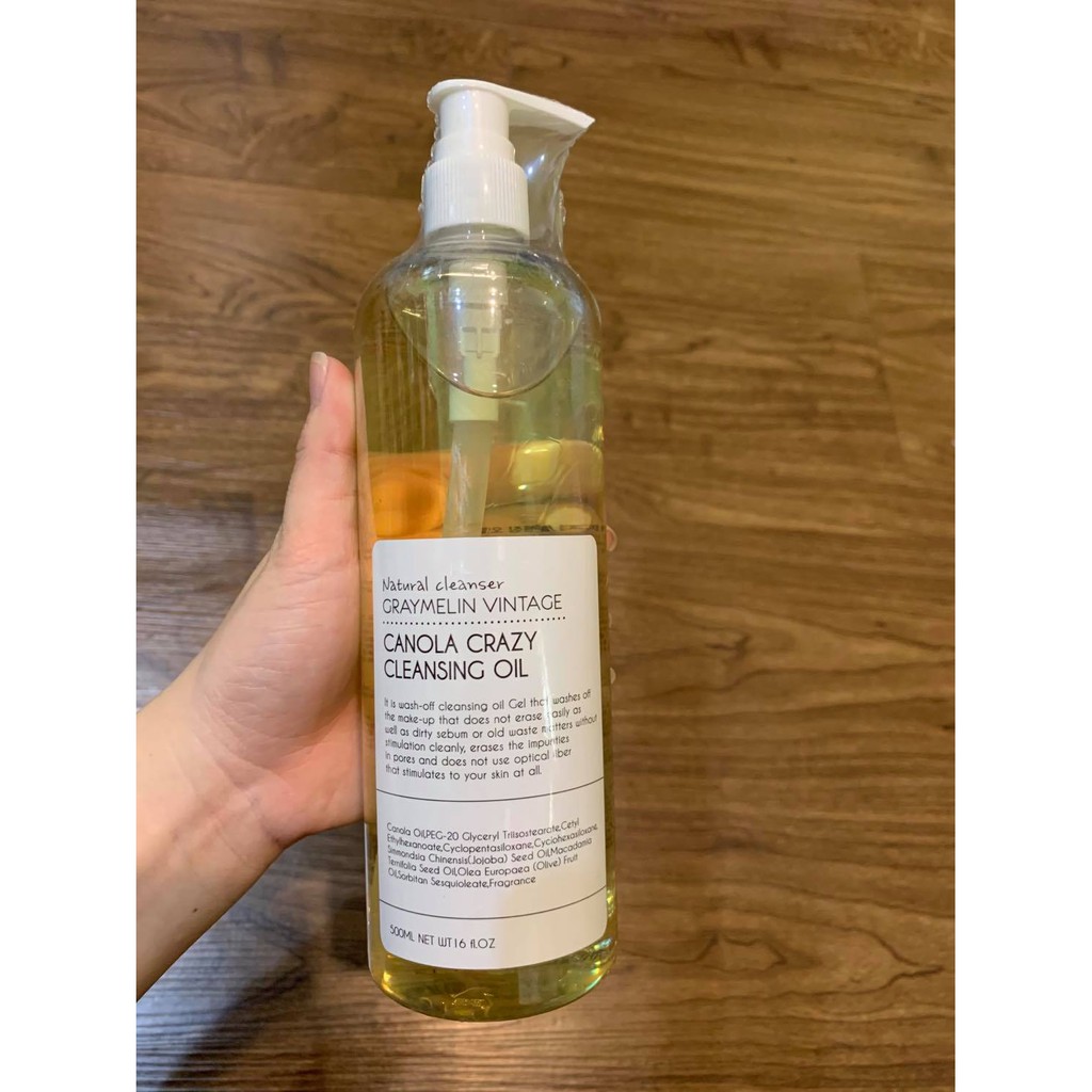 Dầu tẩy trang hoa cải Graymelin Vintage - Canola Crazy Cleansing Oil, cam kết sản phẩm đúng mô tả DUNG TÍCH 300ML