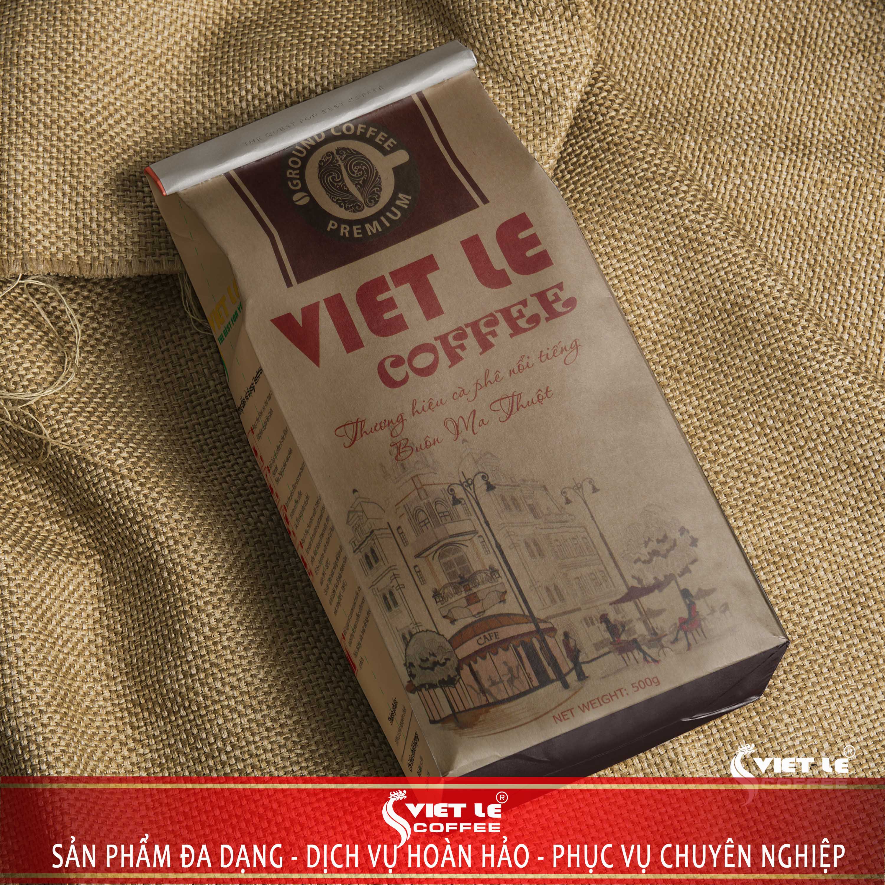 1kg cà phê bột viet le premium túi giấy cao cấp