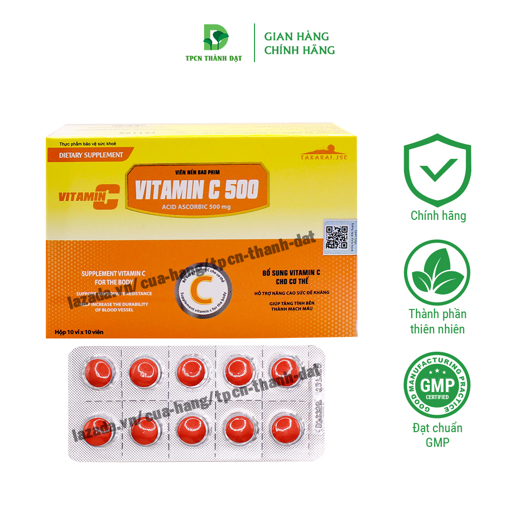 Viên uống VITAMIN C 500 hỗ trợ tăng cường sức đề kháng