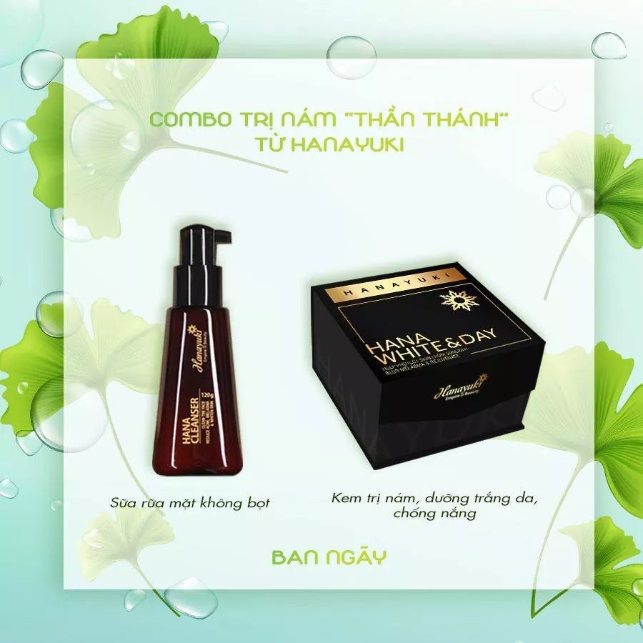 [TẶNG QUÀ + GIẢM VOUCHER 8%] [Chính Hãng Hanayuki Date 2026] BỘ 2 SP GIẢM NÁM TÀN NHANG ĐỐM NÂU Sữa rửa mặt y học và kem ngày dưỡng trắng da chống nắng Hanayuki