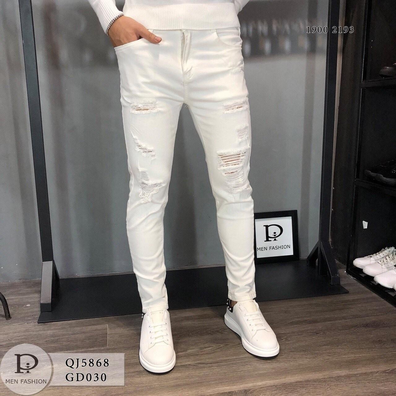 [Hoàn Tiền 15%] [HCM]QUẦN JEAN NAM RÁCH GỐI PHONG CÁCH CSJ01 THỜI TRANG CAO CẤP