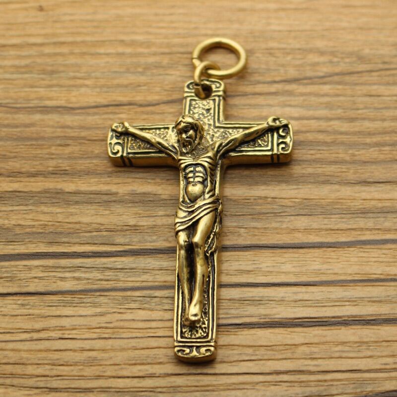Edc simple Mặt dây chuyền đồng , móc khoá đồng hình chúa jesus đồng cao cấp