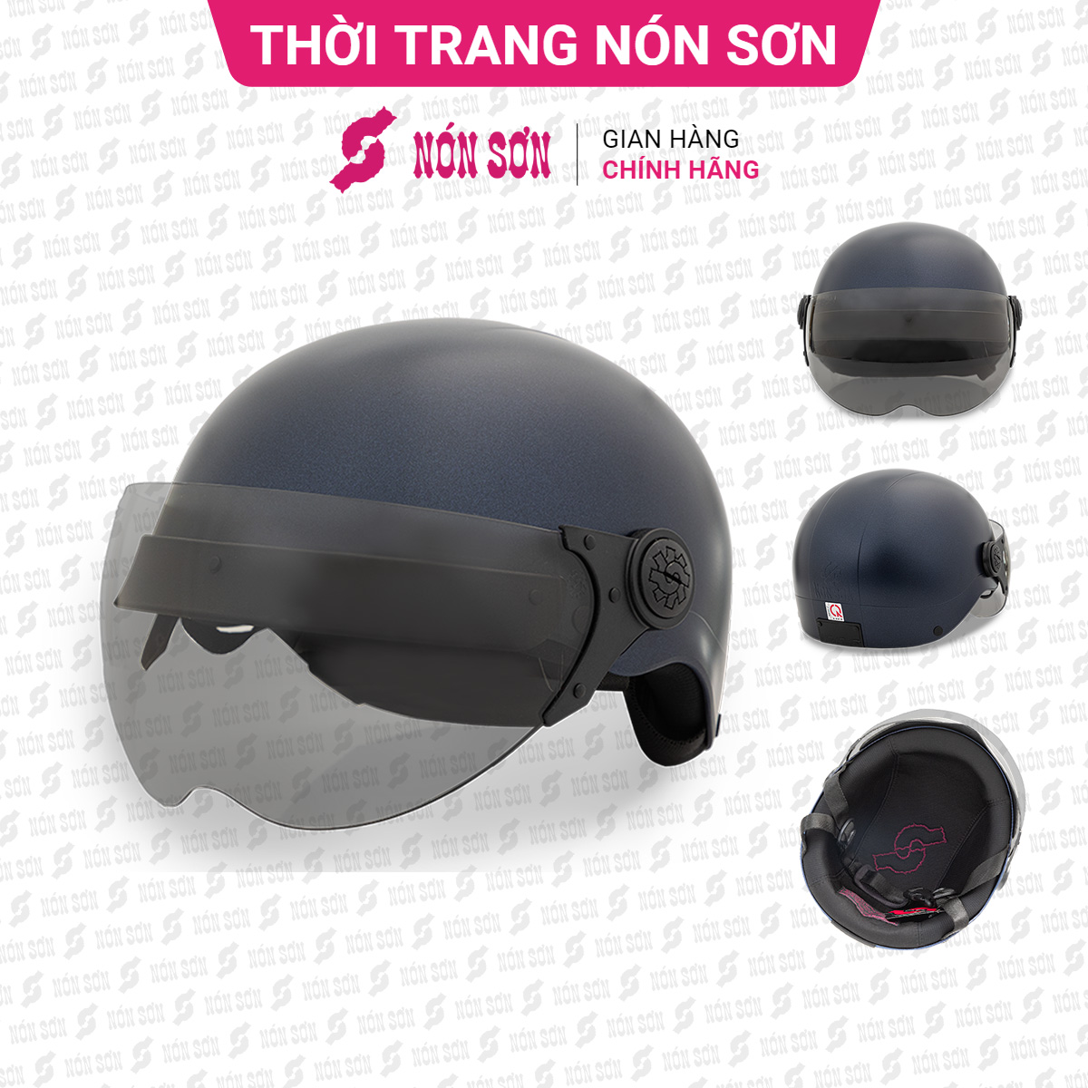 Mũ bảo hiểm nửa đầu có kính chính hãng NÓN SƠN KT-XH474