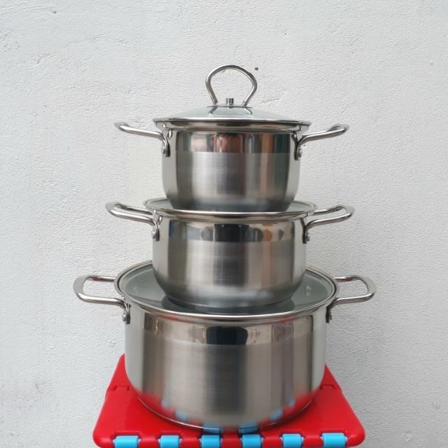 [HCM]BỘ 3 NỒI 1 ĐÁY SỬ DỤNG ĐƯỢC BẾP TỪ SKYTAR (16-18-24cm)