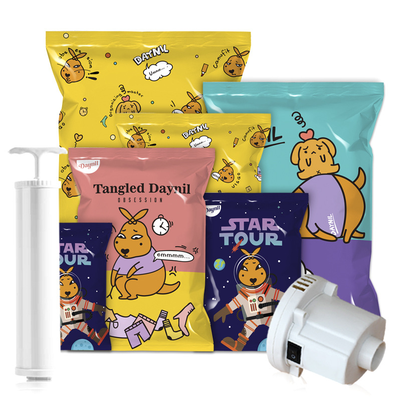 TÚI HÚT CHÂN KHÔNG ĐỰNG ÁO QUẦN,CHĂN MÀN GẤU BÔNG THU XẾP CỰC GỌN & BƠM HUT CHÂN KHÔNG KÈM THEO