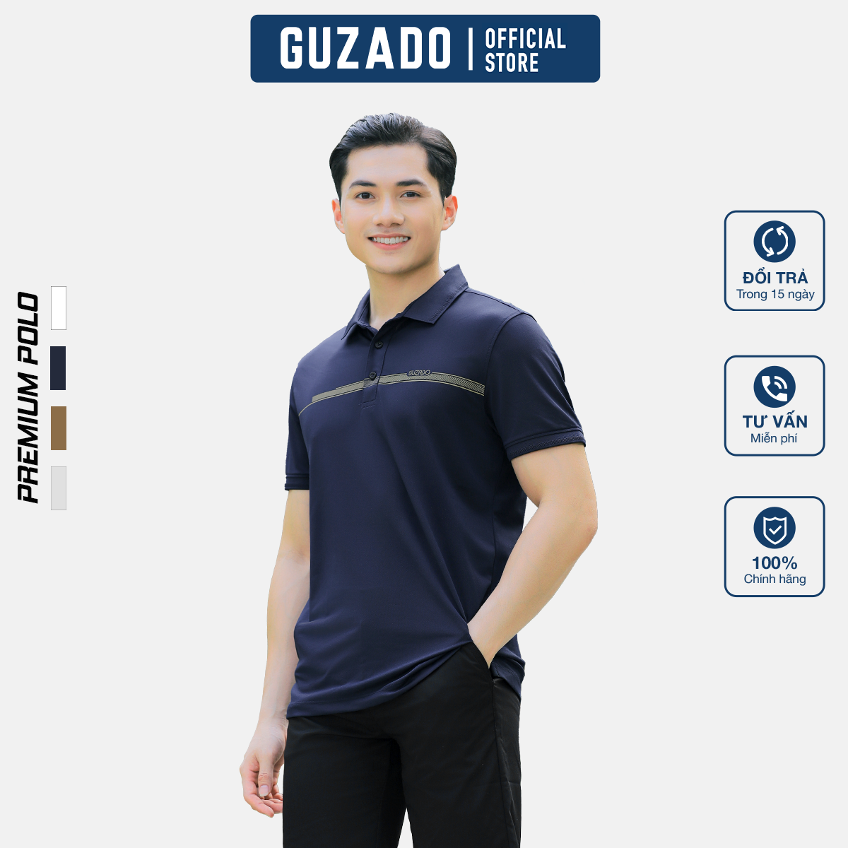 Áo Polo Nam Guzado Vải Lacoste Form Regular Fit Thiết Kế Prenium Sang Trọng GPS206