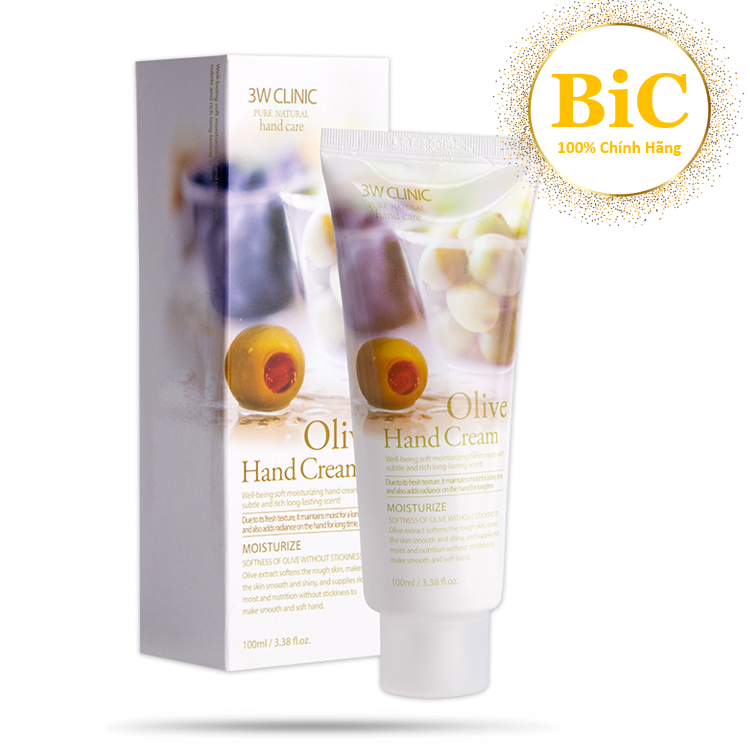 [HCM]Kem dưỡng da tay Olive 3W Clinic Olive Hand Cream 100ml