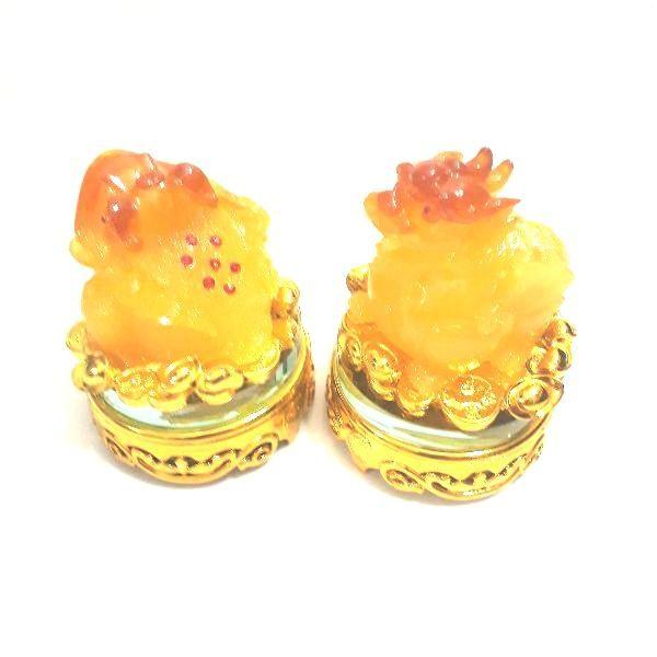 Combo tượng thiềm thừ và tỳ hưu -  tỳ hưu và cóc ngậm tiền vàng đá cao 15 cm