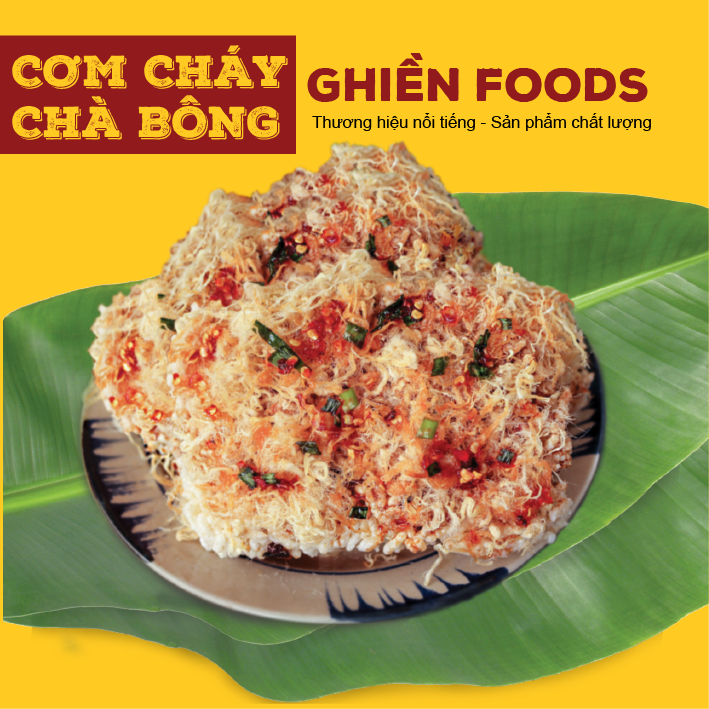 [HCM]Cơm cháy siêu chà bông cay 500gr GHIENFOODS