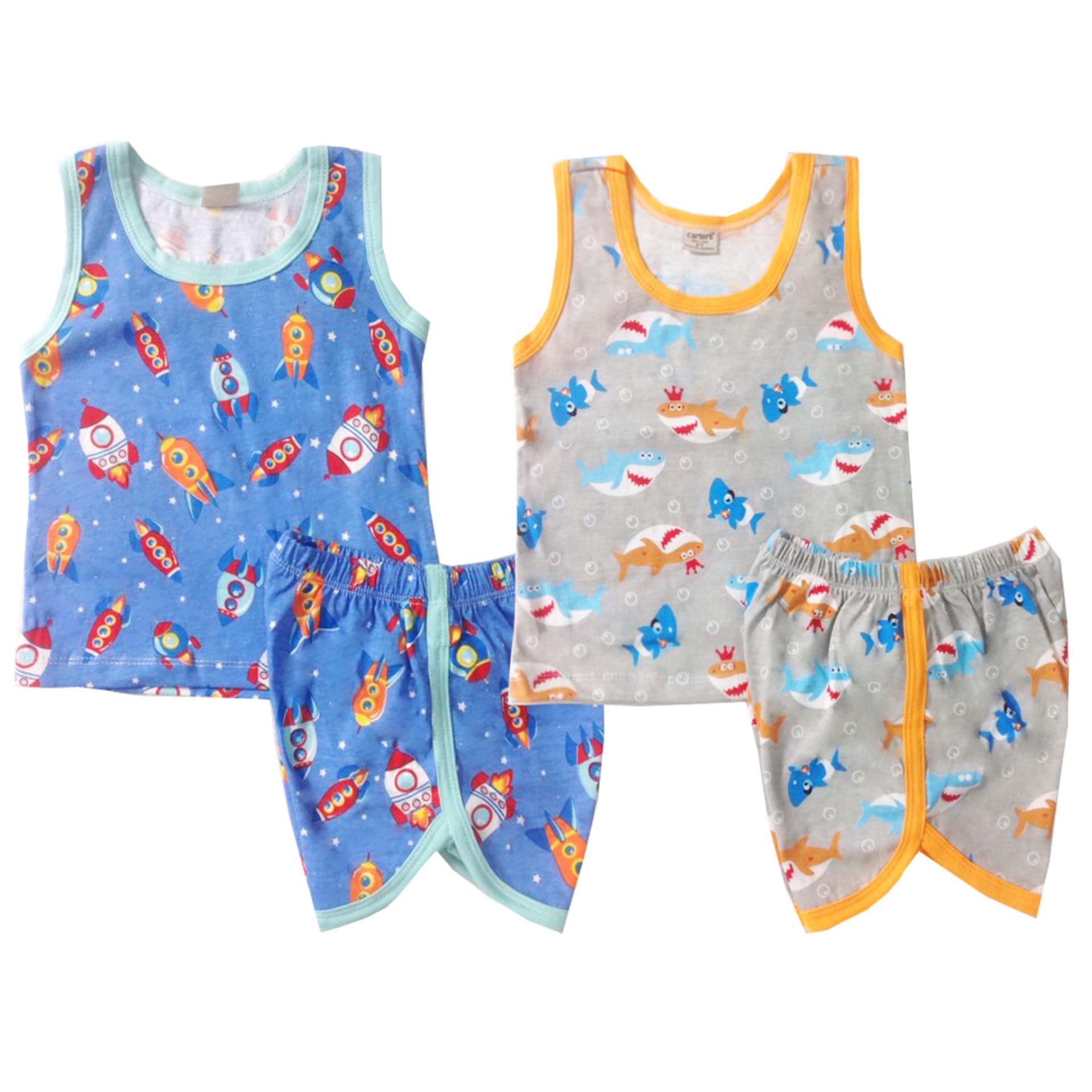 Set 2 bộ thun sát nách bé trai