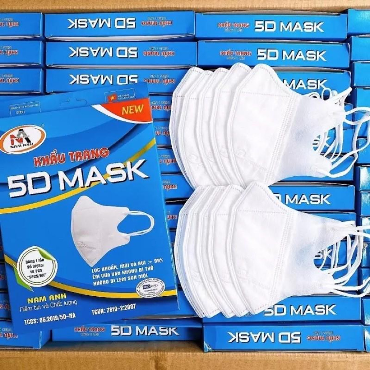 Combo 100 chiếc Khẩu trang 5D Nam Anh Famapro cao cấp
