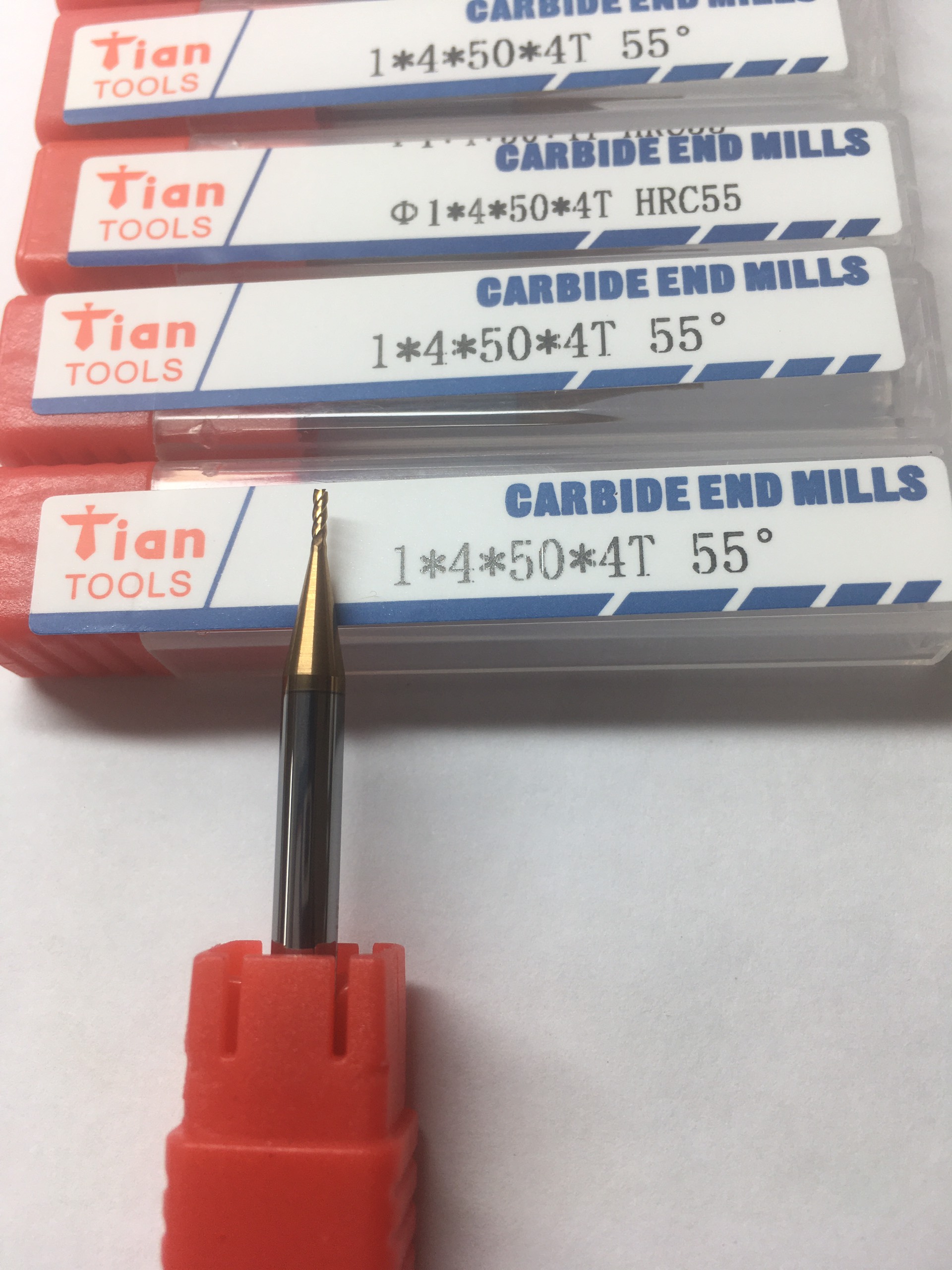 Dao phay hợp kim D1 - D1.5 - D2 - D2.5 - D3 - D4: 4 Me - Dài 50mm - Ứng Dụng: Gia Công Thép và Inox ( hợp kim cứng Solid Carbide)