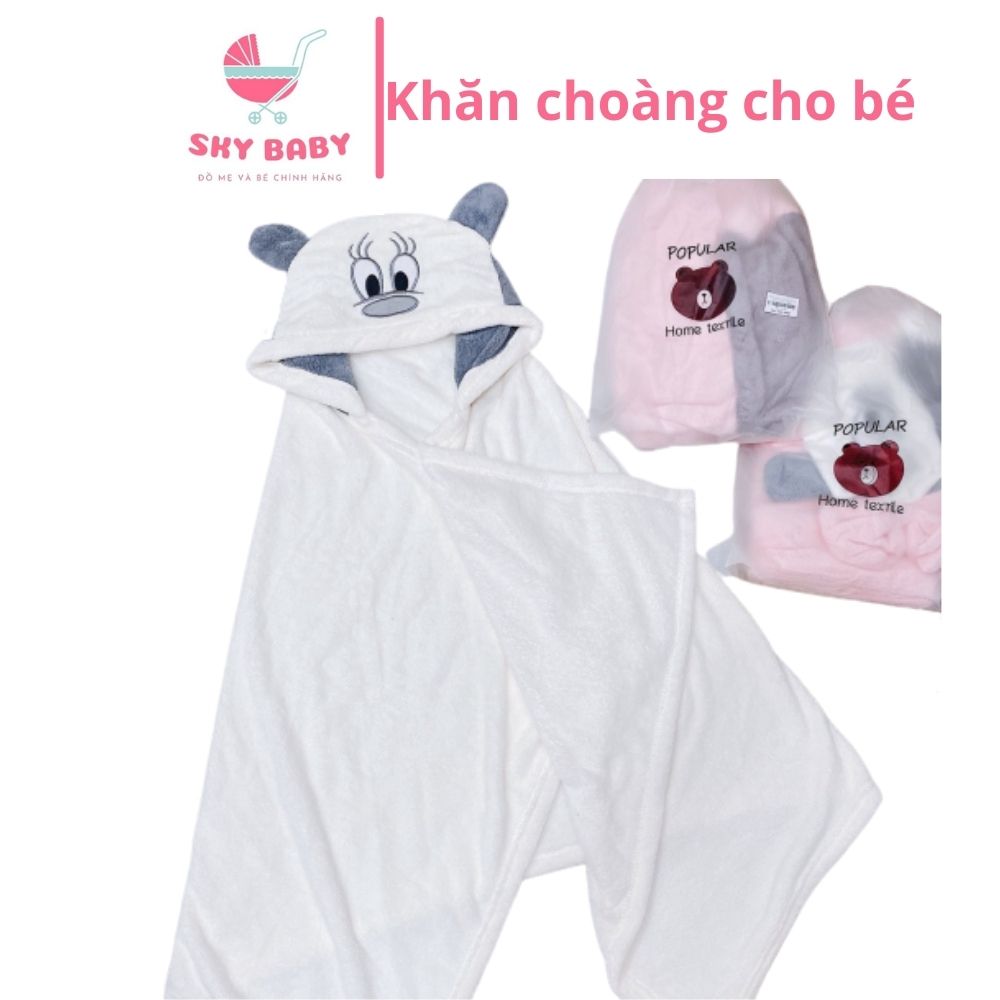 Khăn tắm có mũ trùm đầu dễ thương,áo choàng lông hình thú cho bé sơ sinh mùa đông dùng làm khăn choàng,khăn tắm,chăn đắp