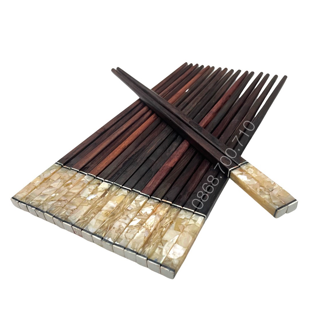 [HCM]Đũa ăn gỗ Cẩm lai cao cấp đầu gắn trai biển