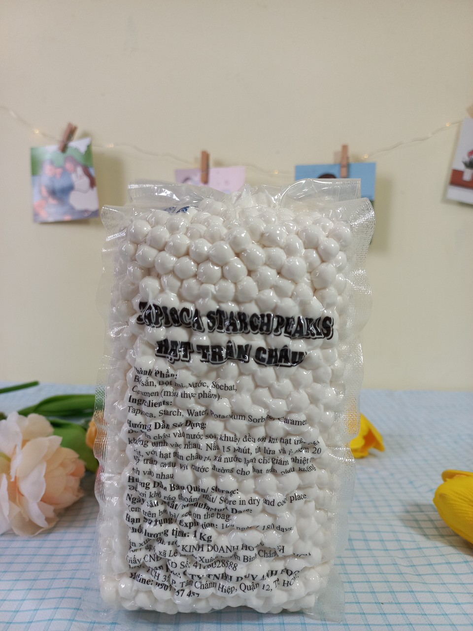 Trân Châu Trắng Tapioca Starch Pearis Nguyên Liệu Trà Sữa 1KG