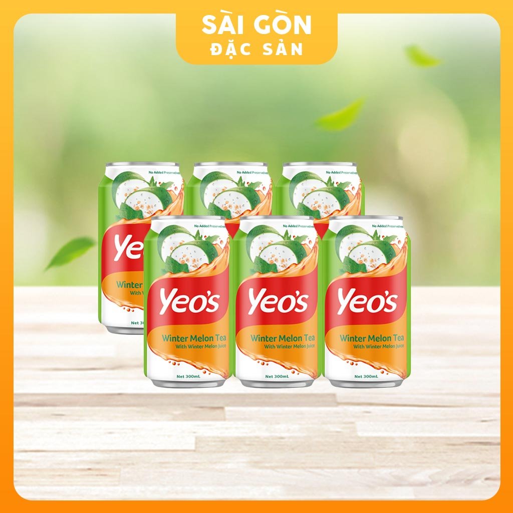 Trà bí đao yeo's lốc 6 lon 300ml sài gòn đặc sản