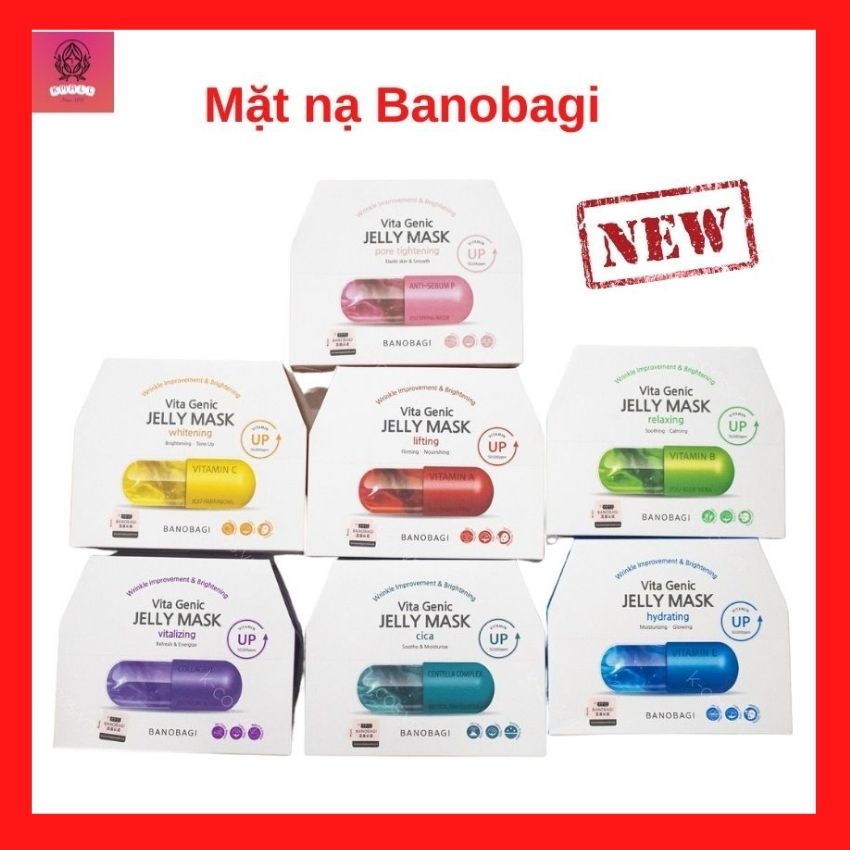 Combo mặt nạ dưỡng da Vita Genic Jelly Mask Banobagi Kmall A508, cung cấp trực tiếp nguồn Vitamin cho làn da tươi trẻ, nhập khẩu Hàn Quốc, set 10 miếng