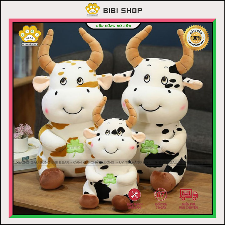 Gấu bông bò sữa, thú bông đồ chơi siêu dễ thương