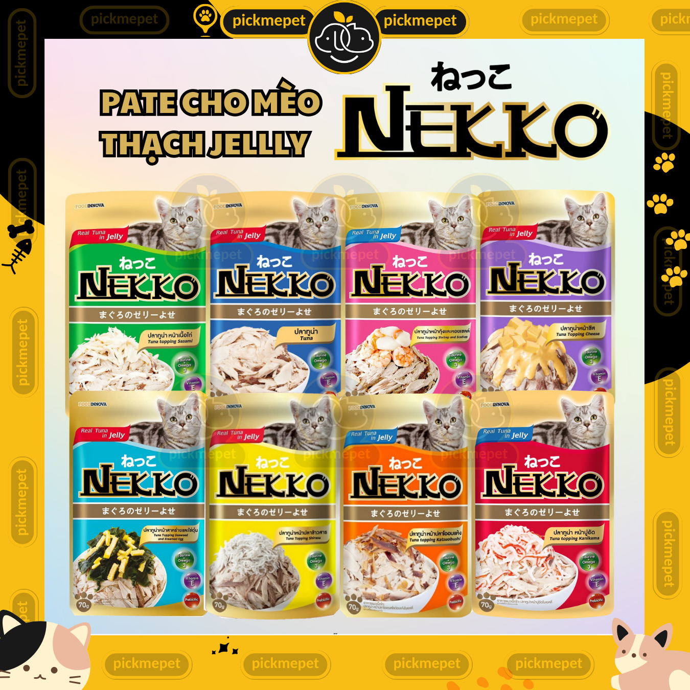 Pate Nekko Thạch Jelly Cho Mèo Mọi Lứa Tuổi 70g