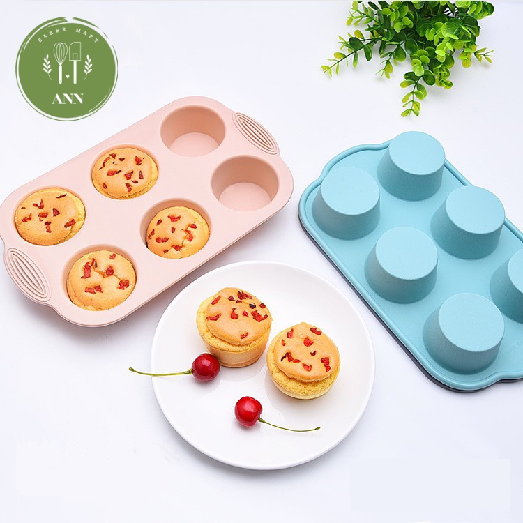Khuôn Cupcake 6 ô Silicon Cao Cấp