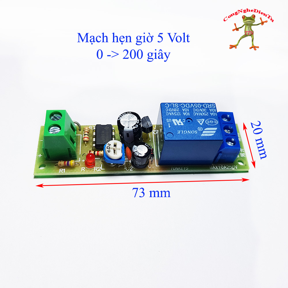 Board mạch hẹn giờ tạo trễ ic555 5v