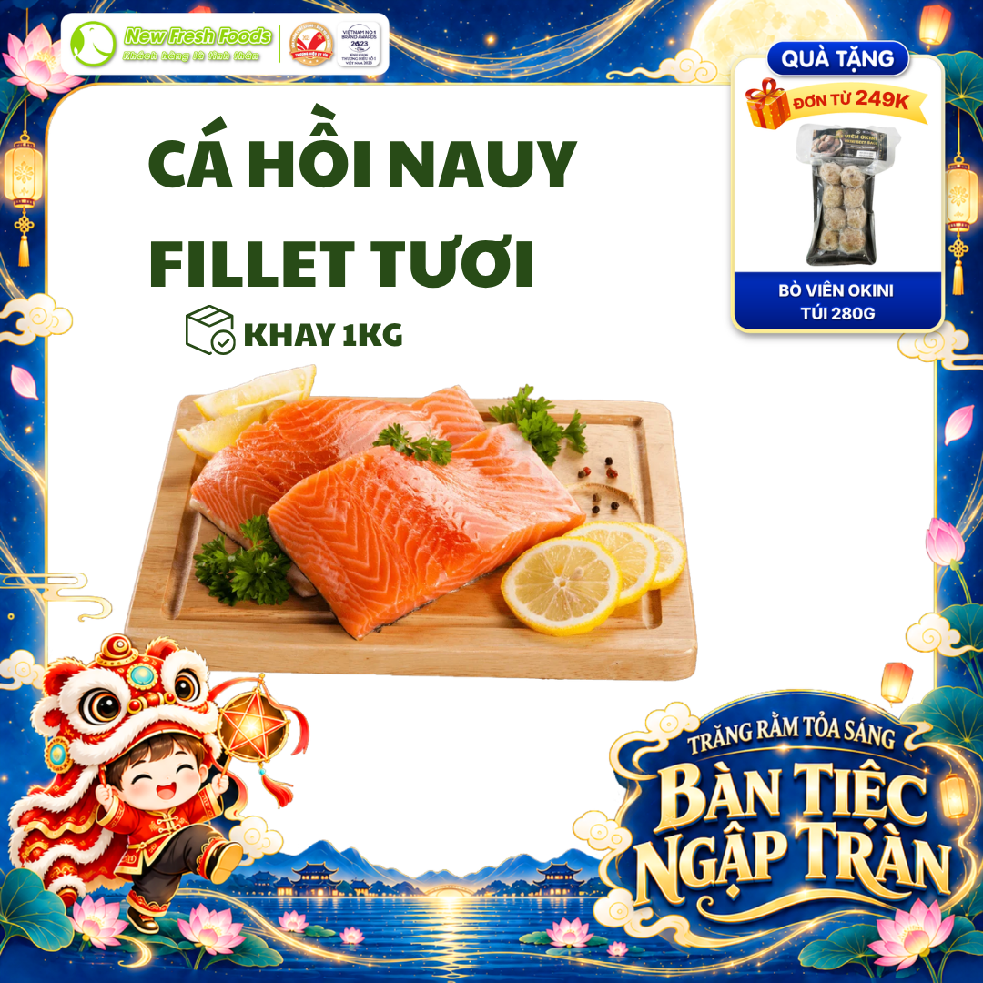 [HỎA TỐC HCM] Cá Hồi Nauy Fillet Tươi Ngon - Khay 1Kg Chất lượng cao An toàn vệ sinh Giao hàng nhanh chóng