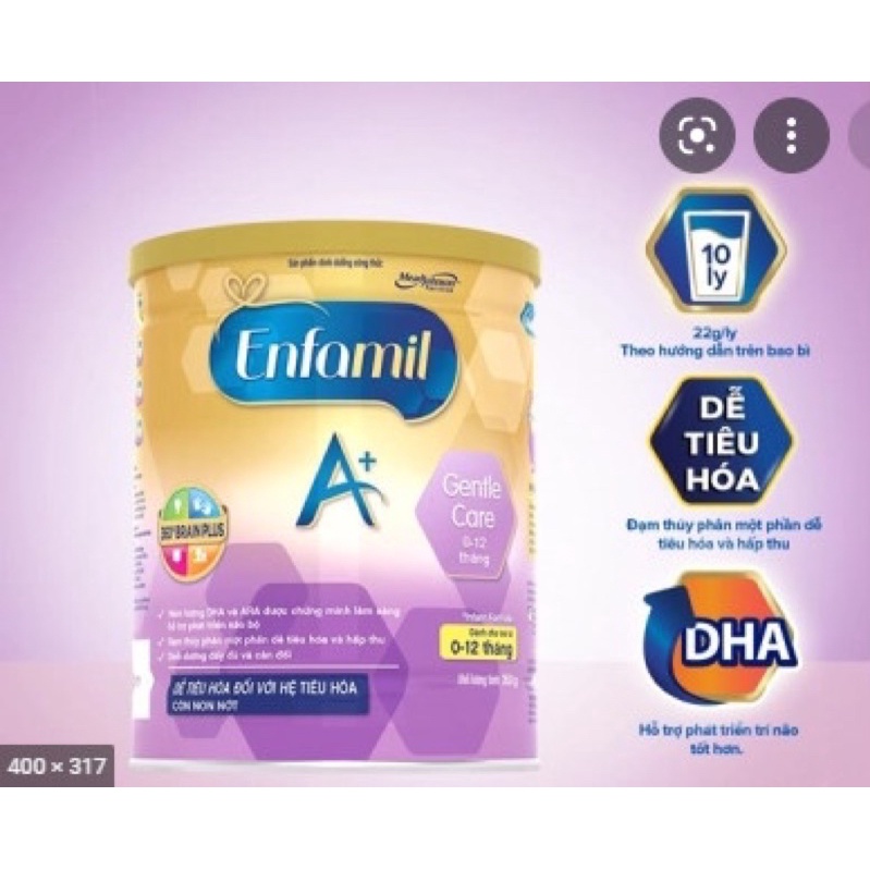 Sữa Enfamil A+ Gentle Care 0-12 tháng 350g, sản phẩm tốt, chất lượng cao, cam kết như hình, độ bền cao, xin vui lòng inbox shop để được tư vấn thêm về thông tin