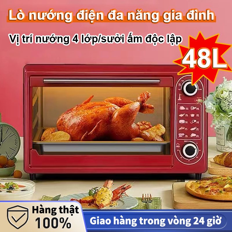 Oven Lò nướng 48L, lò nướng đa năng, lò nướng điện, lò nướng tráng miệng, lò nướng bánh, nhiều chế độ nướng, chắc chắn và bền bỉ, truyền nhiệt nhanh, chế độ đặt trước