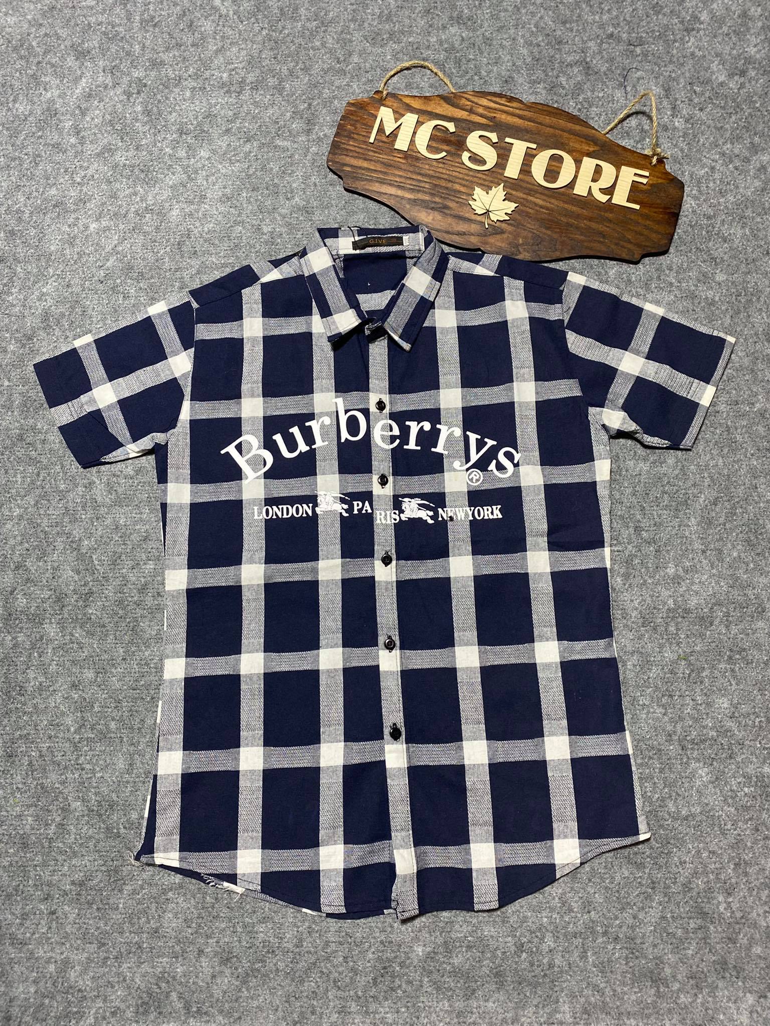 ÁO SƠ MI NAM CARO COTTON KIỂU DÁNG HIỆN ĐẠI TAY NGẮN PHONG CÁCH HÀN QUỐC SIZE 35-6OKG