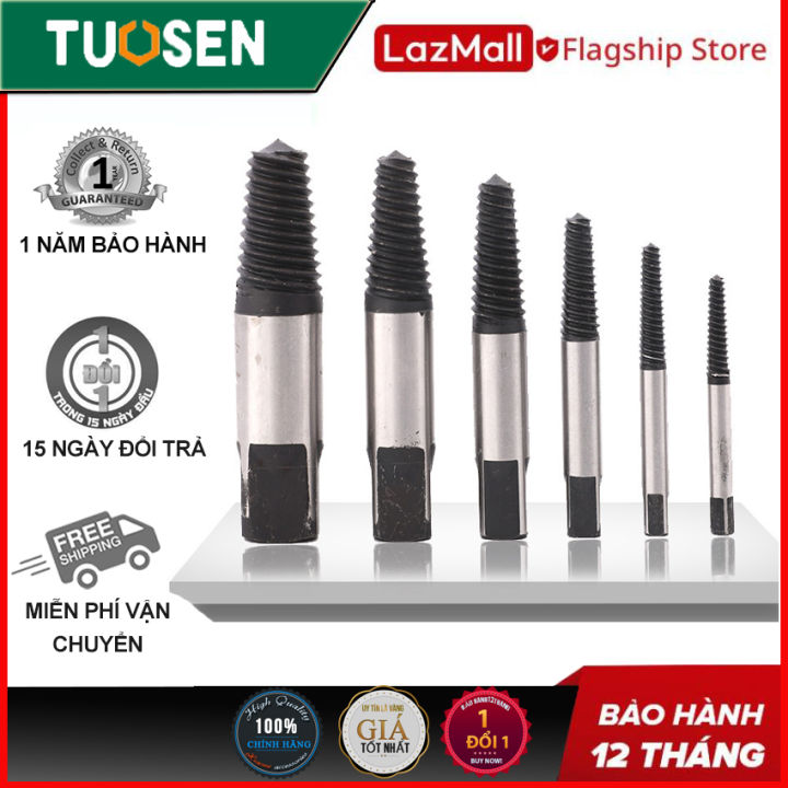 Bộ 4 mũi, 5 mũi, 6 mũi khoan tháo gỡ ốc vít gãy kèm hộp đựng tiện dụng TUOSEN (Mũi taro lấy ốc gãy)