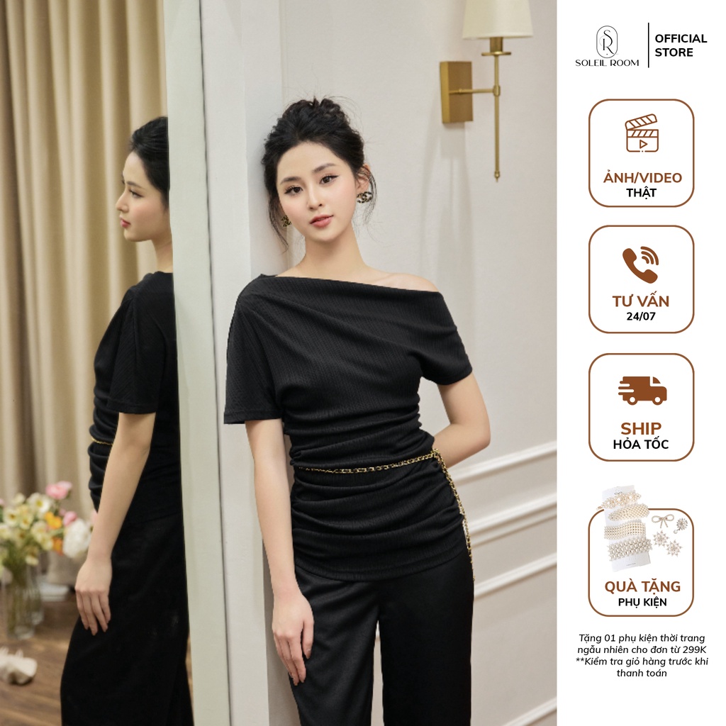 Áo thun tăm nữ lệch vai dáng ôm co giãn 4 chiều joy top