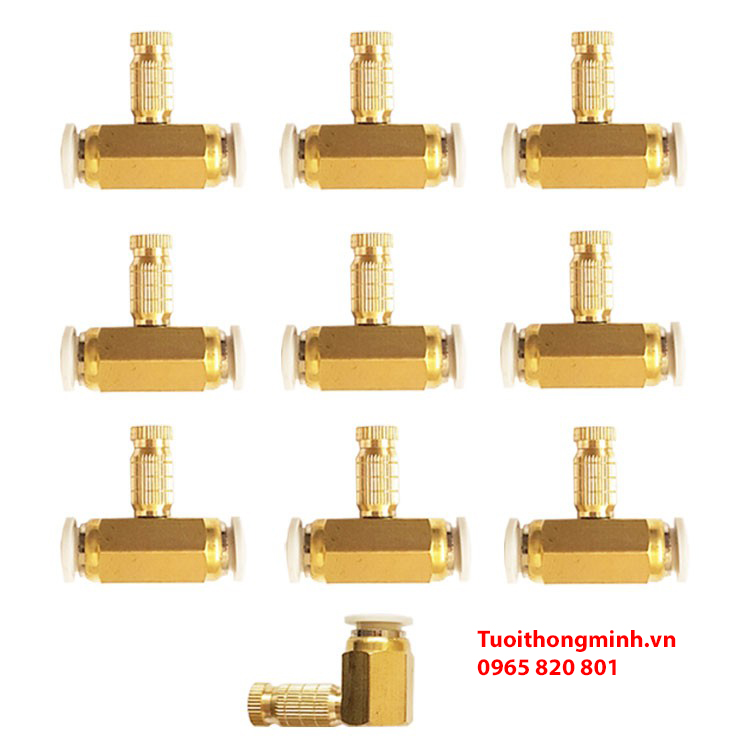 [ 10 bộ ] Béc phun sương bằng đồng số 1,2,3