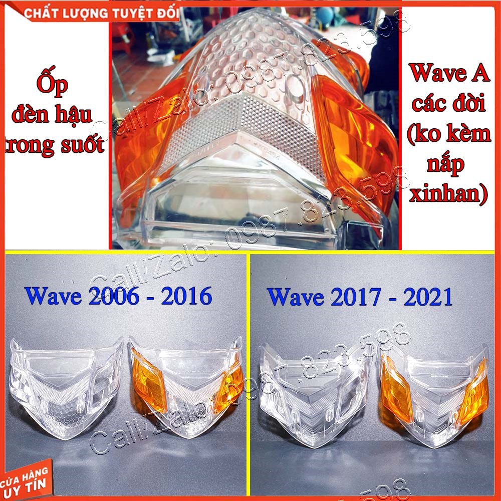 Nắp Ốp Đèn Hậu Xe Wave A 2006-2021, Wave s 100. RS 100 , Wave 50cc, Ốp Đèn Hậu Xe Wave; Nắp Ốp Xi Nhan Xe Wave