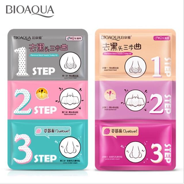 [HCM]Set Lột Mụn Đầu Đen 3 Bước REMOVE BLACK HEADS 3 STEP KIT Bioaqua