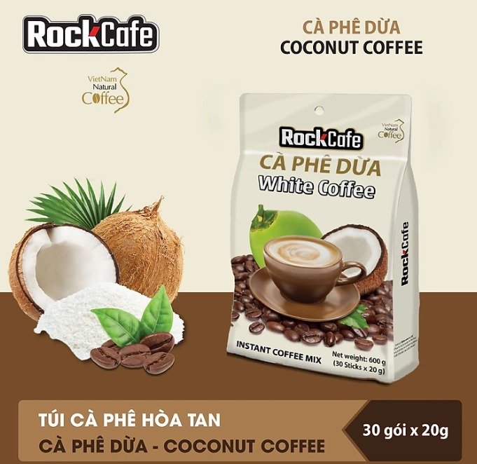 Rockcafe - cà phê dừa túi 600g